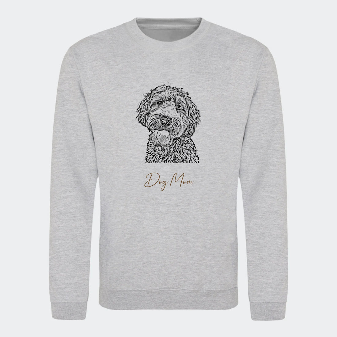 Sweatshirt Dog Mom - Upload eget billede Customizer TeeInBlue Print på front Nude Small