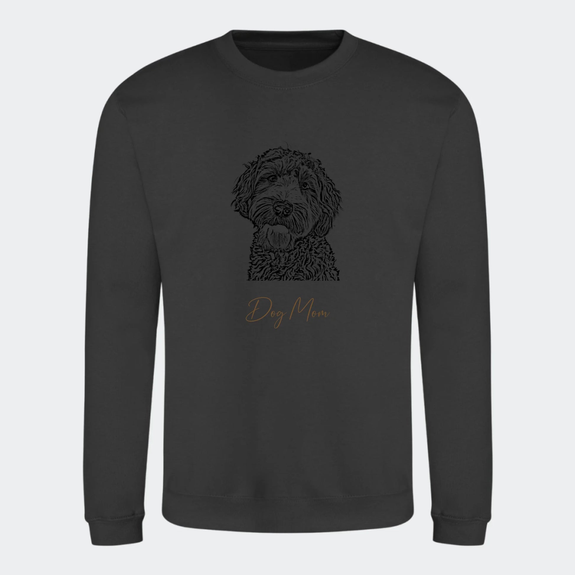 Sweatshirt Dog Mom - Upload eget billede Customizer TeeInBlue Print på front Storm Grey Small
