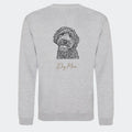 Sweatshirt Dog Mom - Upload eget billede Customizer TeeInBlue Print på ryggen Heather Grey Small