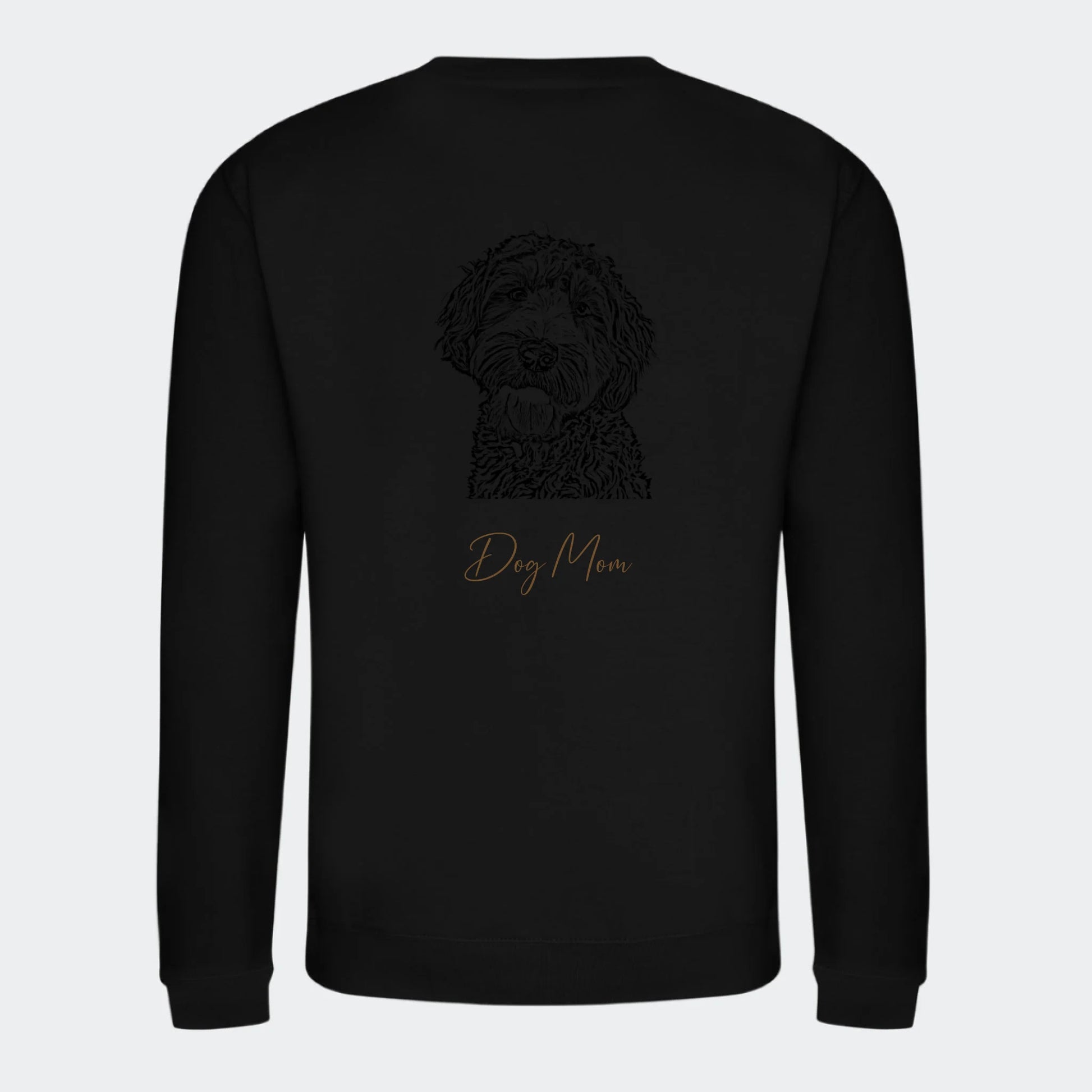 Sweatshirt Dog Mom - Upload eget billede Customizer TeeInBlue Print på ryggen Sort Small