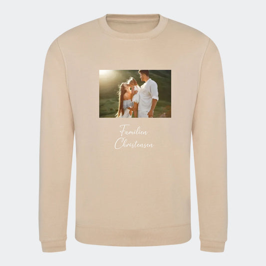 Sweatshirt til voksne – Upload eget billede, nude, set forfra