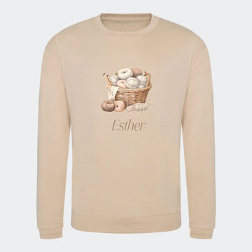 Sweatshirt til voksne - Strik Customizer TeeInBlue Print på front Nude Small