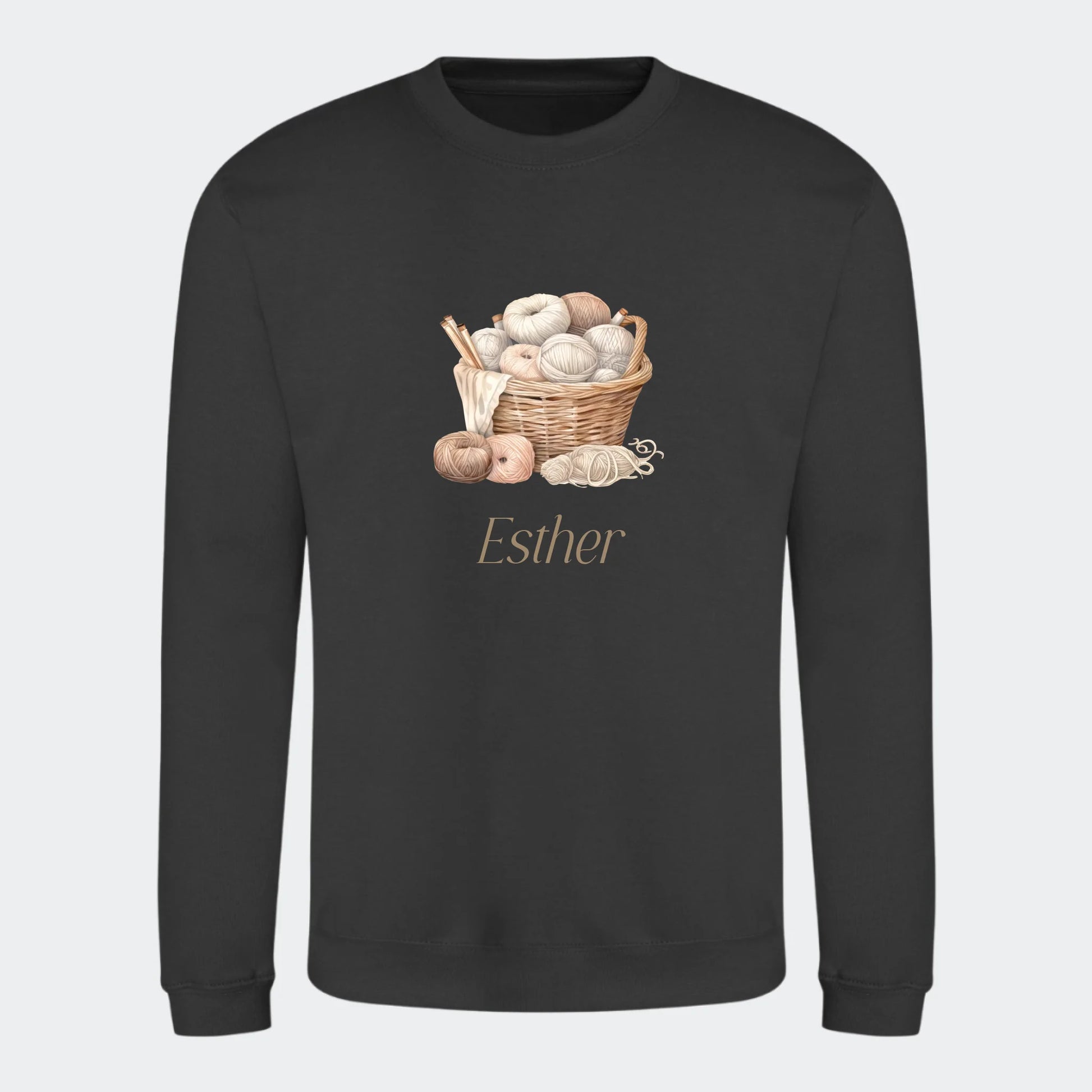 Sweatshirt til voksne - Strik Customizer TeeInBlue Print på front Storm Grey Small