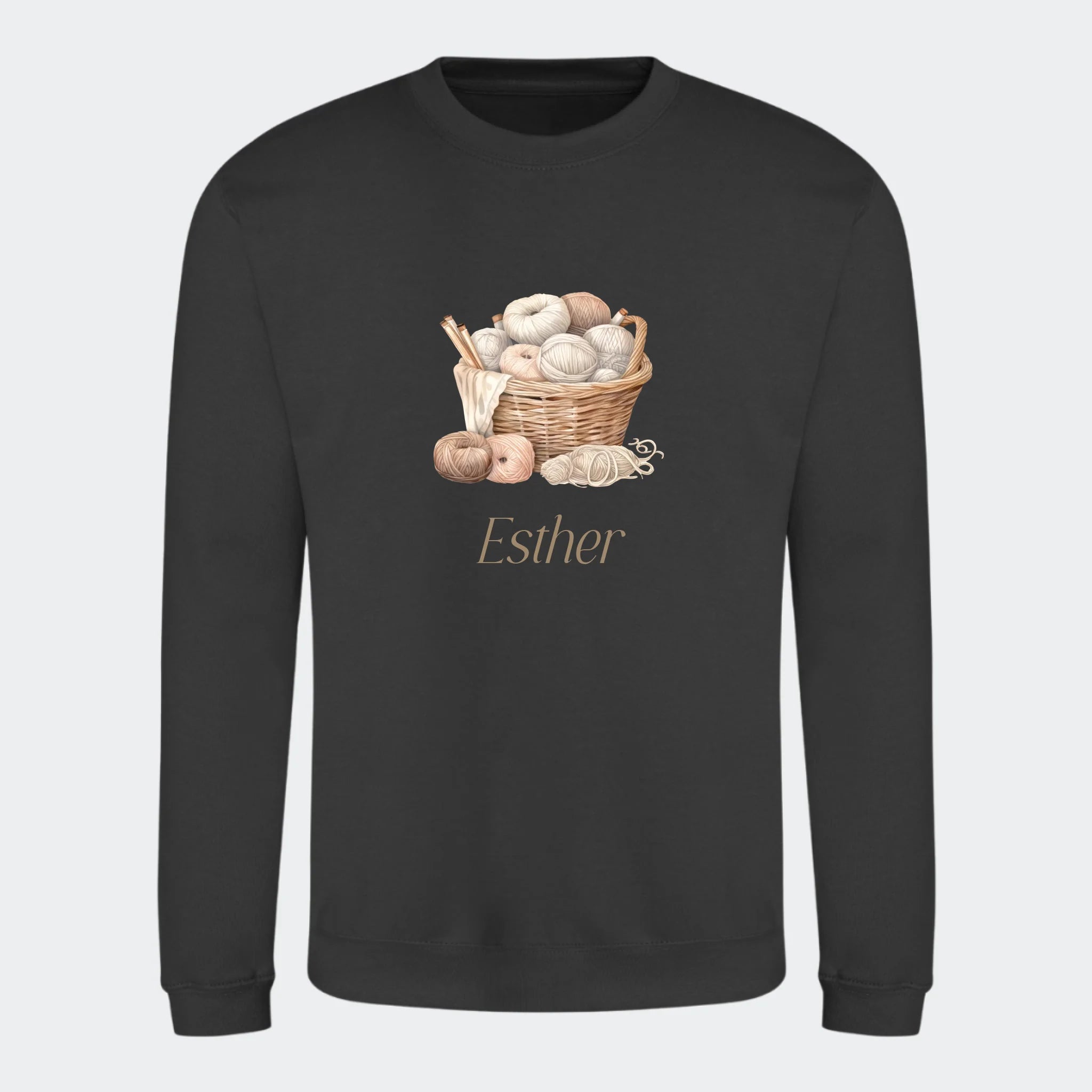 Sweatshirt til voksne – Strik, stormgrå, set forfra
