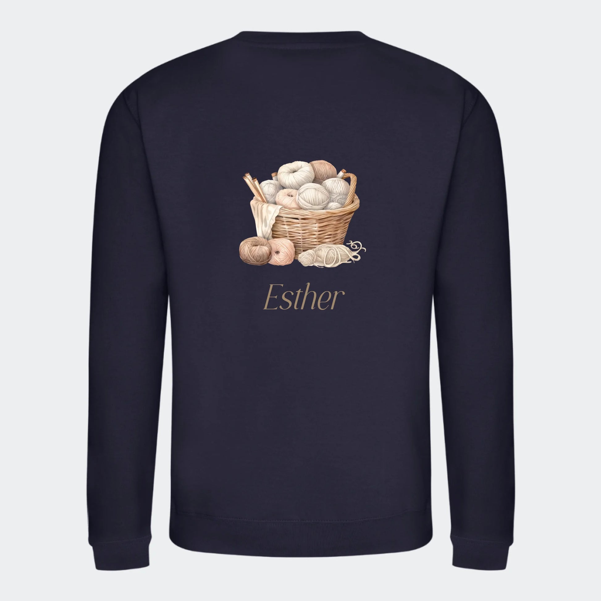 Sweatshirt til voksne - Strik Customizer TeeInBlue Print på ryggen French Navy Small