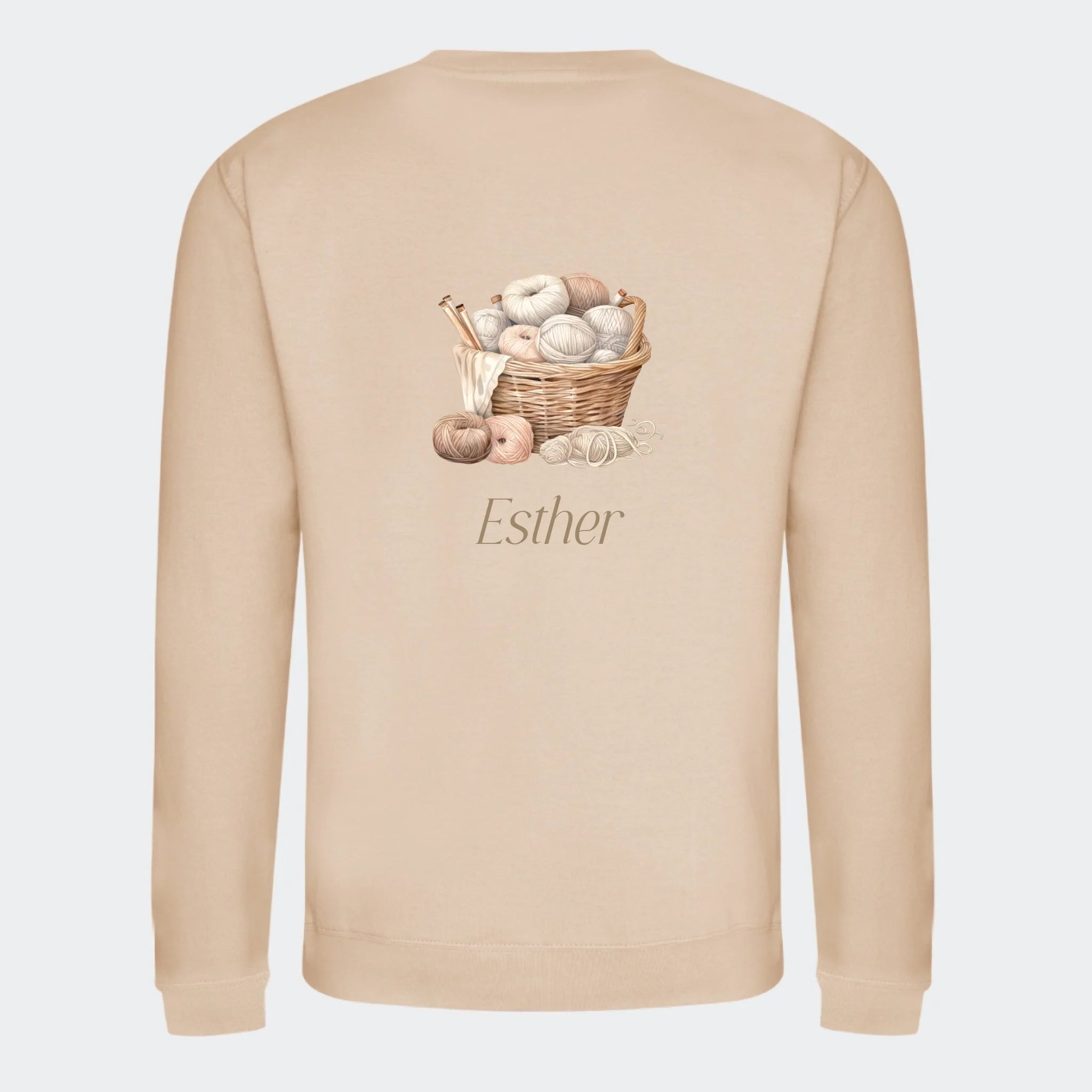 Sweatshirt til voksne – Strik, nude, set bagfra