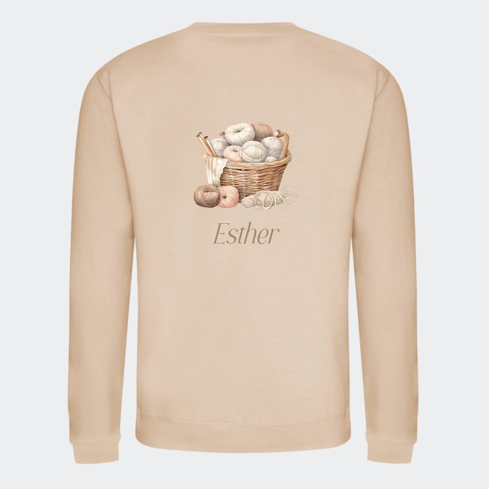 Sweatshirt til voksne - Strik Customizer TeeInBlue Print på ryggen Nude Small