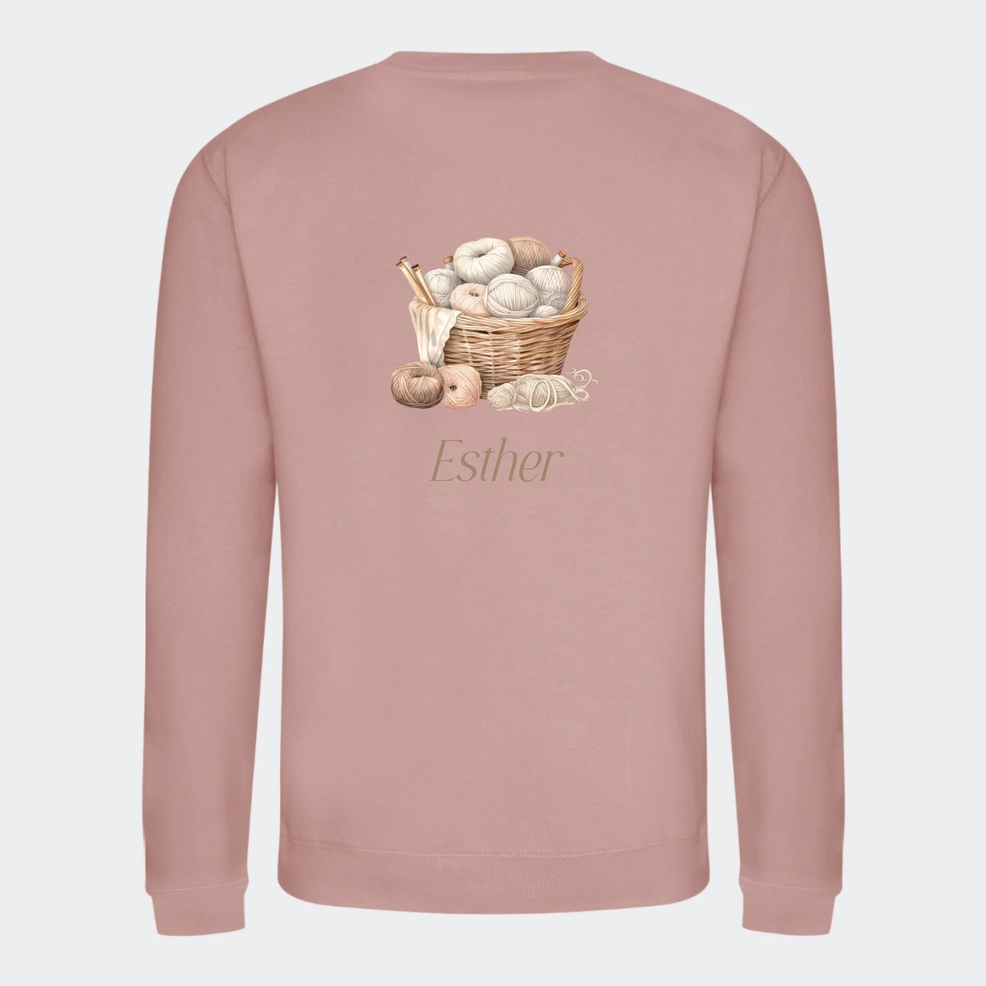 Sweatshirt til voksne - Strik Customizer TeeInBlue Print på ryggen Dusty Pink Small