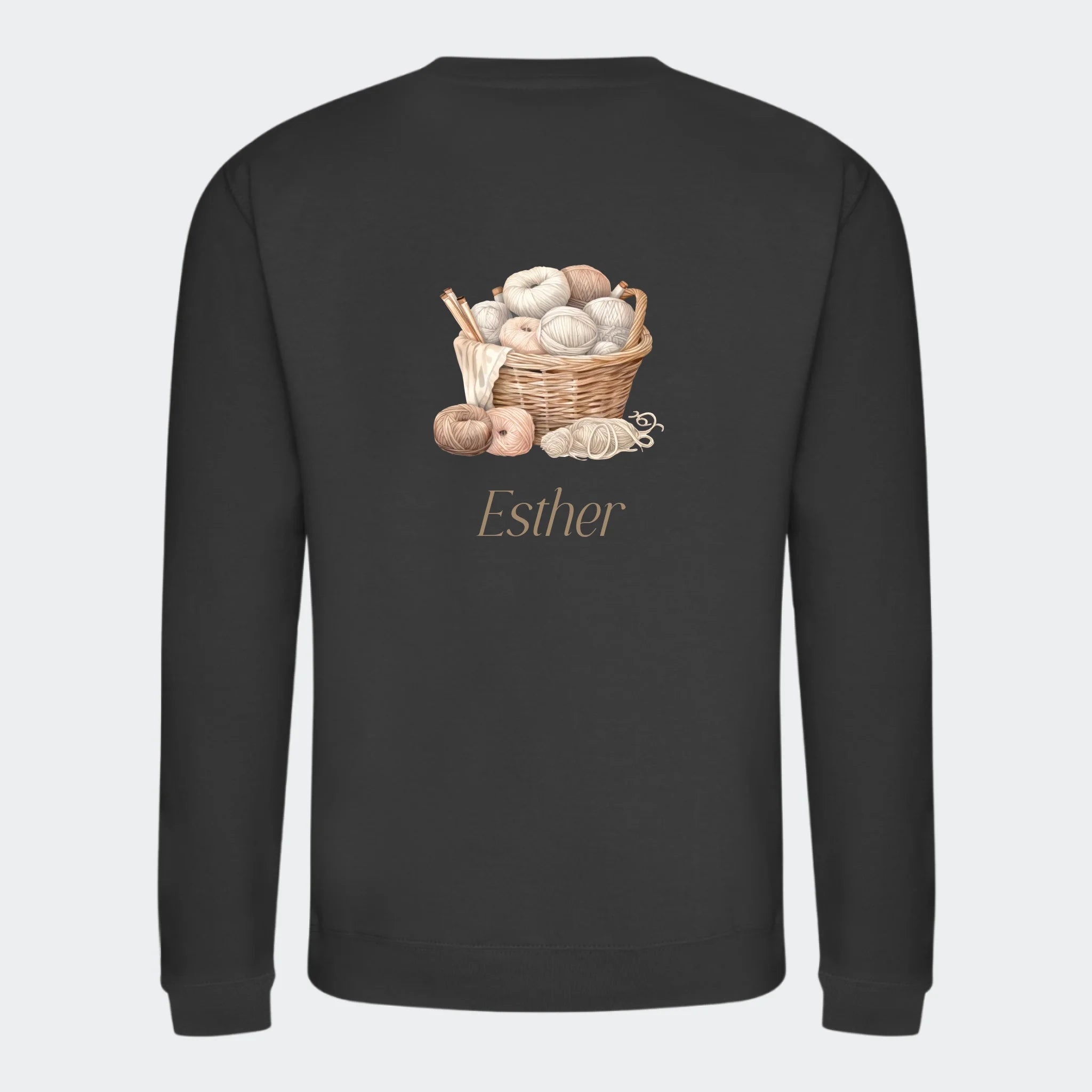 Sweatshirt til voksne – Strik, stormgrå, set bagfra
