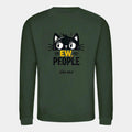 Sweatshirt til voksne - Sjove katte motiver Customizer TeeInBlue Print på ryggen Forest Green Small