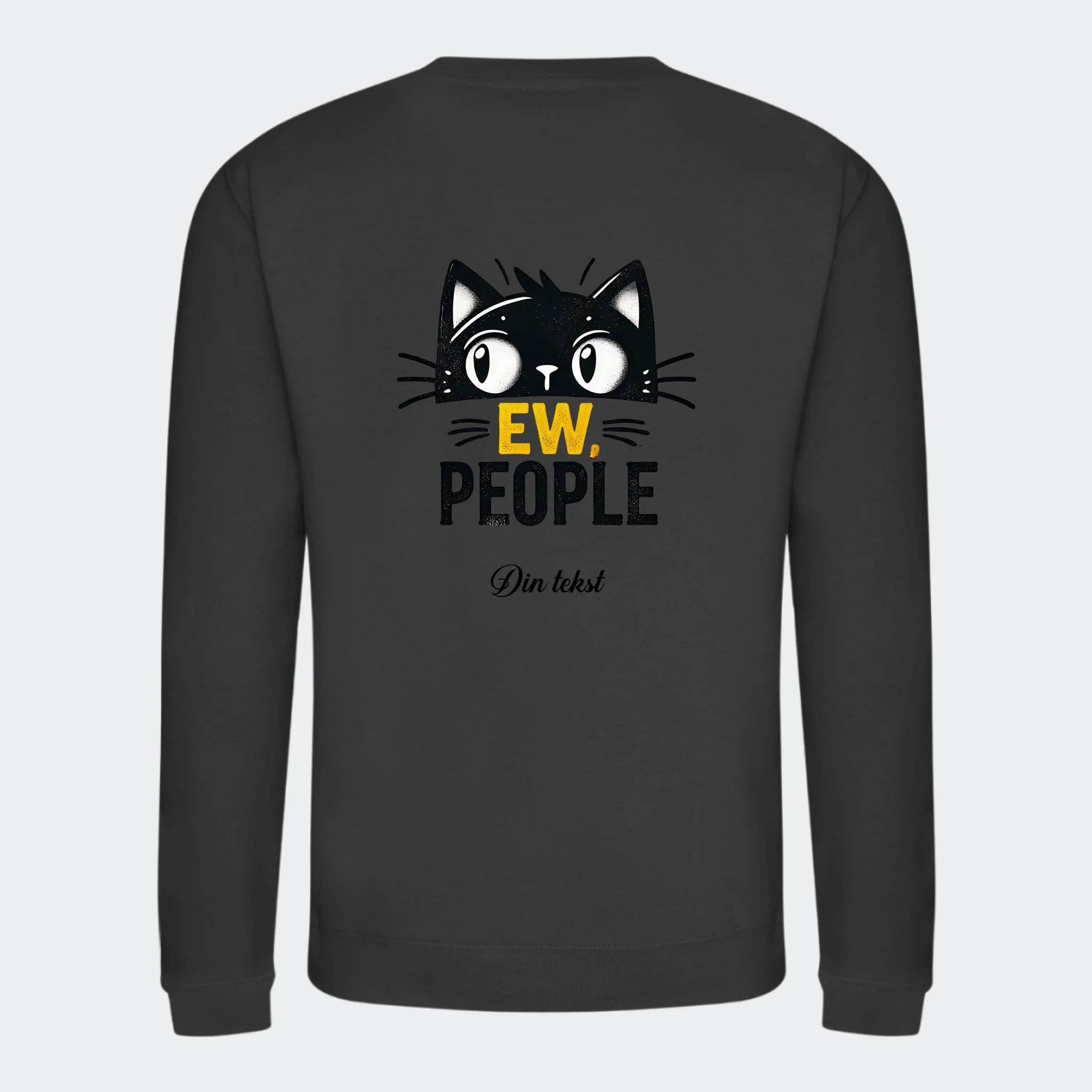 Sweatshirt til voksne – Sjove katte motiver, stormgrå, set bagfra