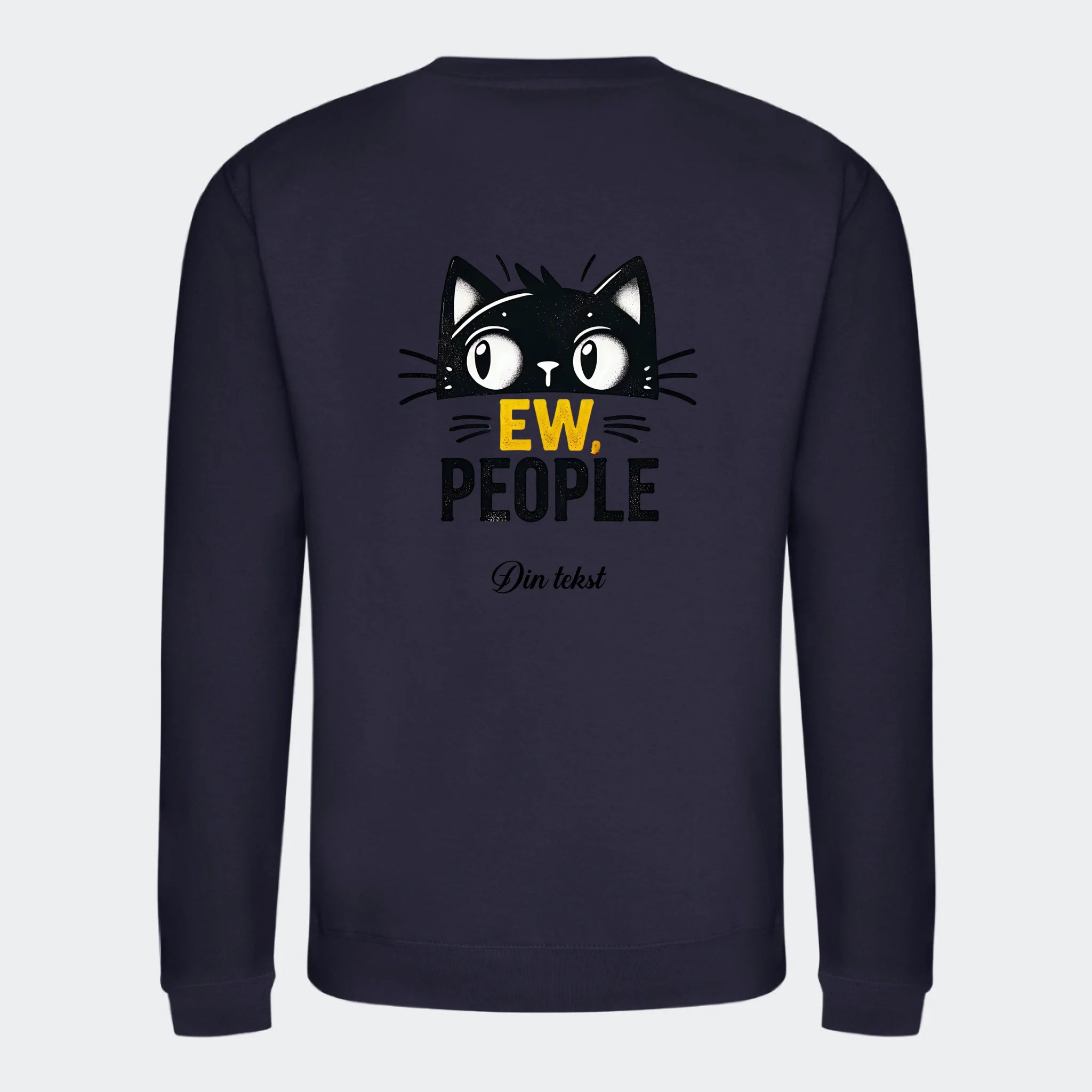 Sweatshirt til voksne – Sjove katte motiver, mørkeblå, set bagfra