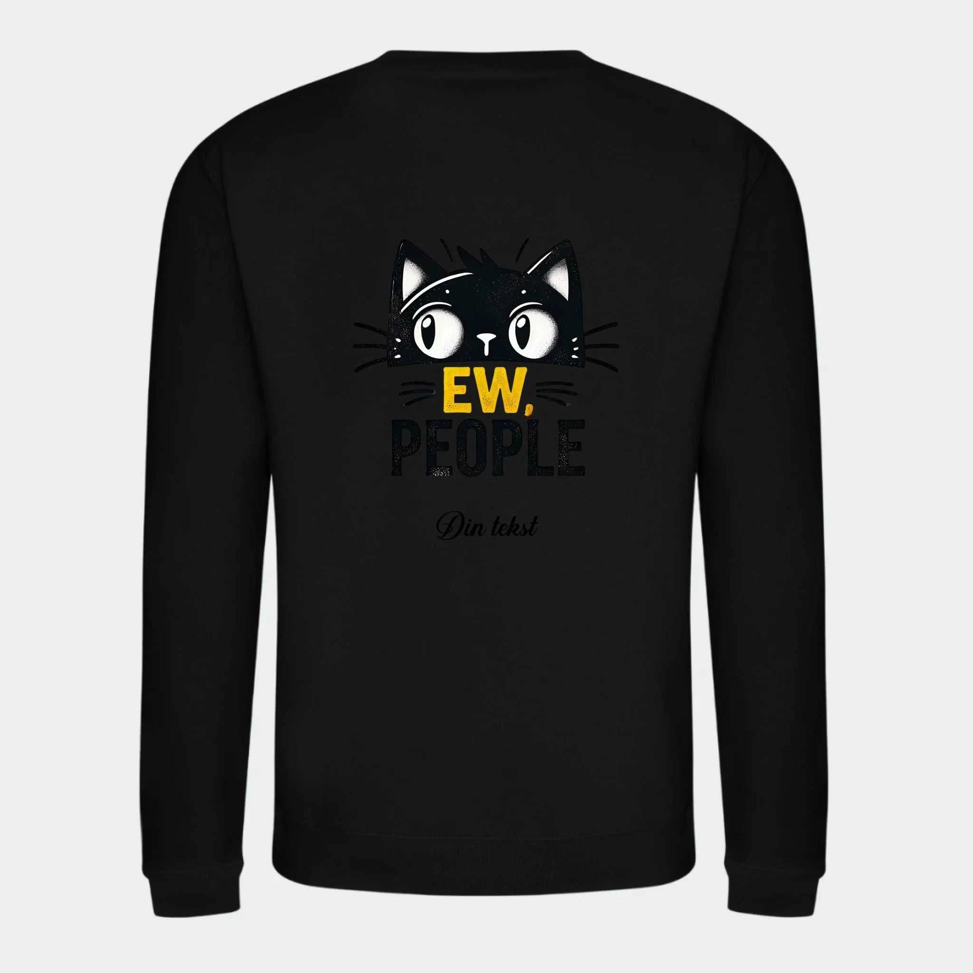 Sweatshirt til voksne - Sjove katte motiver Customizer TeeInBlue Print på ryggen Sort Small
