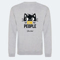 Sweatshirt til voksne - Sjove katte motiver Customizer TeeInBlue Print på ryggen Heather Grey Medium