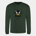 Sweatshirt til voksne - Sjove katte motiver Customizer TeeInBlue Print på front Forest Green Small