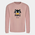 Sweatshirt til voksne - Sjove katte motiver Customizer TeeInBlue Print på front Dusty Pink Small