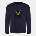Sweatshirt til voksne - Sjove katte motiver Customizer TeeInBlue Print på front French Navy Small