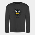 Sweatshirt til voksne - Sjove katte motiver Customizer TeeInBlue Print på front Storm Grey Small