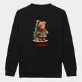 Sweatshirt junior - Bamsebjørn jul Customizer TeeInBlue Print på ryggen Sort 3-4 år