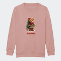 Sweatshirt junior - Bamsebjørn jul Customizer TeeInBlue Print på front Dusty Pink 3-4 år