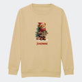 Sweatshirt junior - Bamsebjørn jul Customizer TeeInBlue Print på front Desert Sand 3-4 år