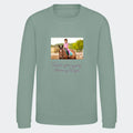 Sweatshirt til Junior - Upload eget billede Customizer TeeInBlue Print på front Dusty Green 3-4 år