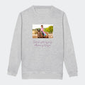Sweatshirt til Junior - Upload eget billede Customizer TeeInBlue Print på front Heather Grey 3-4 år