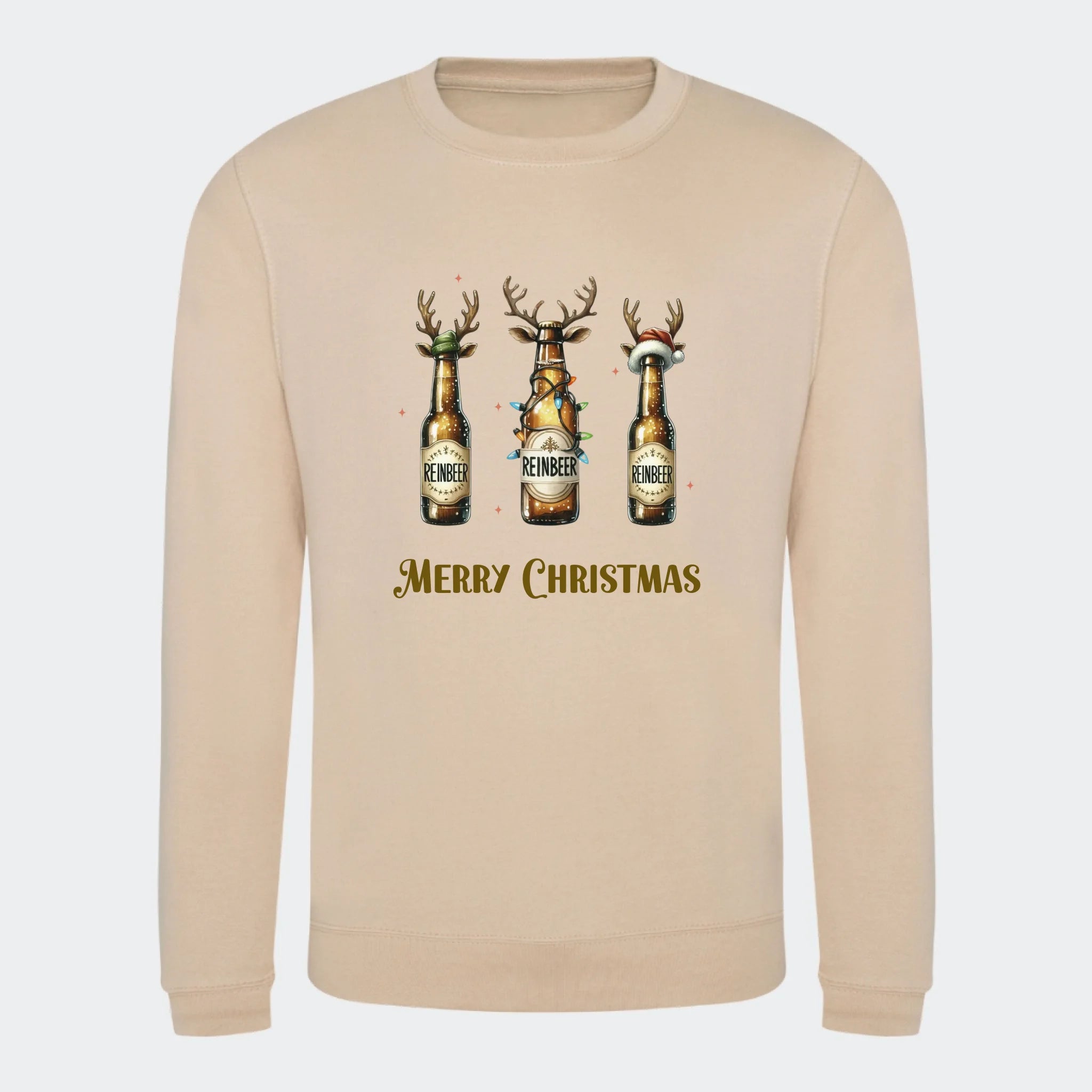 Sweatshirt til voksne – Reinbeer, nude, set forfra