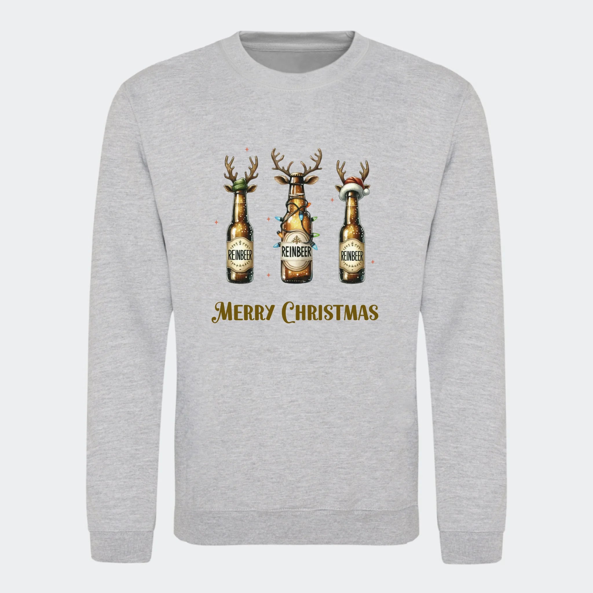 Sweatshirt til voksne – Reinbeer, meleret grå, set forfra