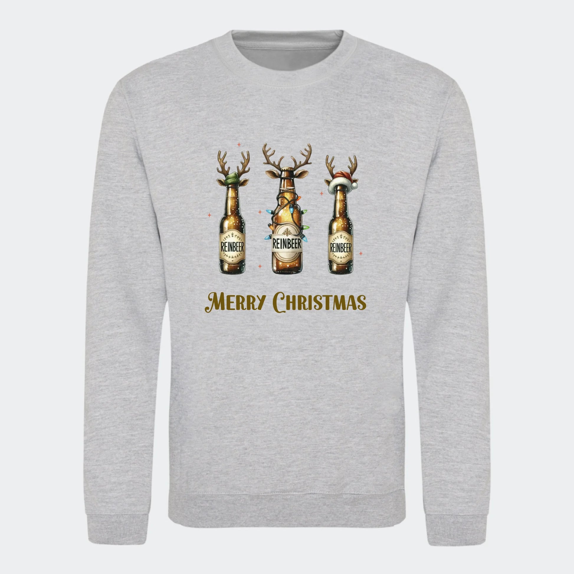 Sweatshirt til voksne - Reinbeer Customizer TeeInBlue Print på front Heather Grey Medium