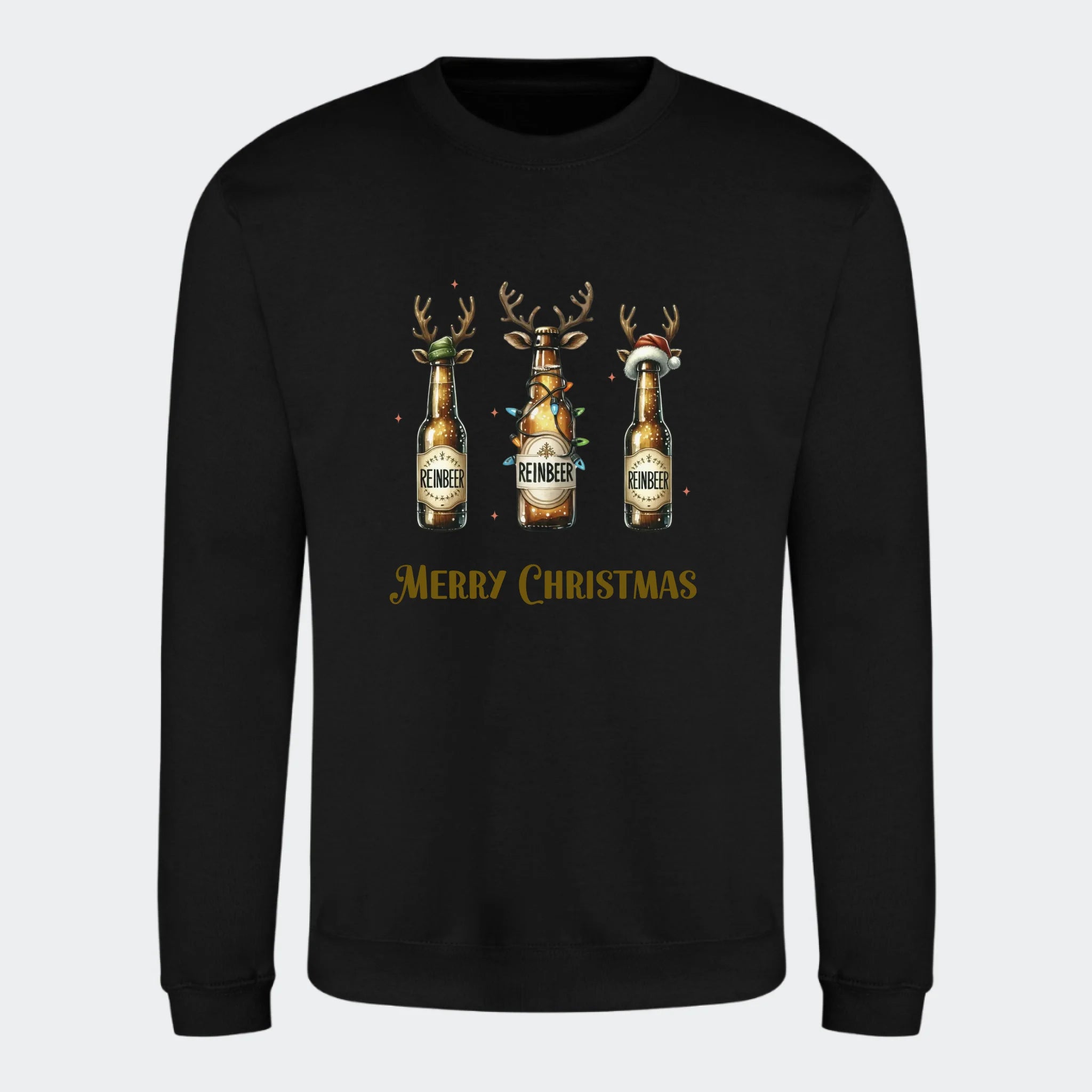 Sweatshirt til voksne – Reinbeer, sort, set forfra