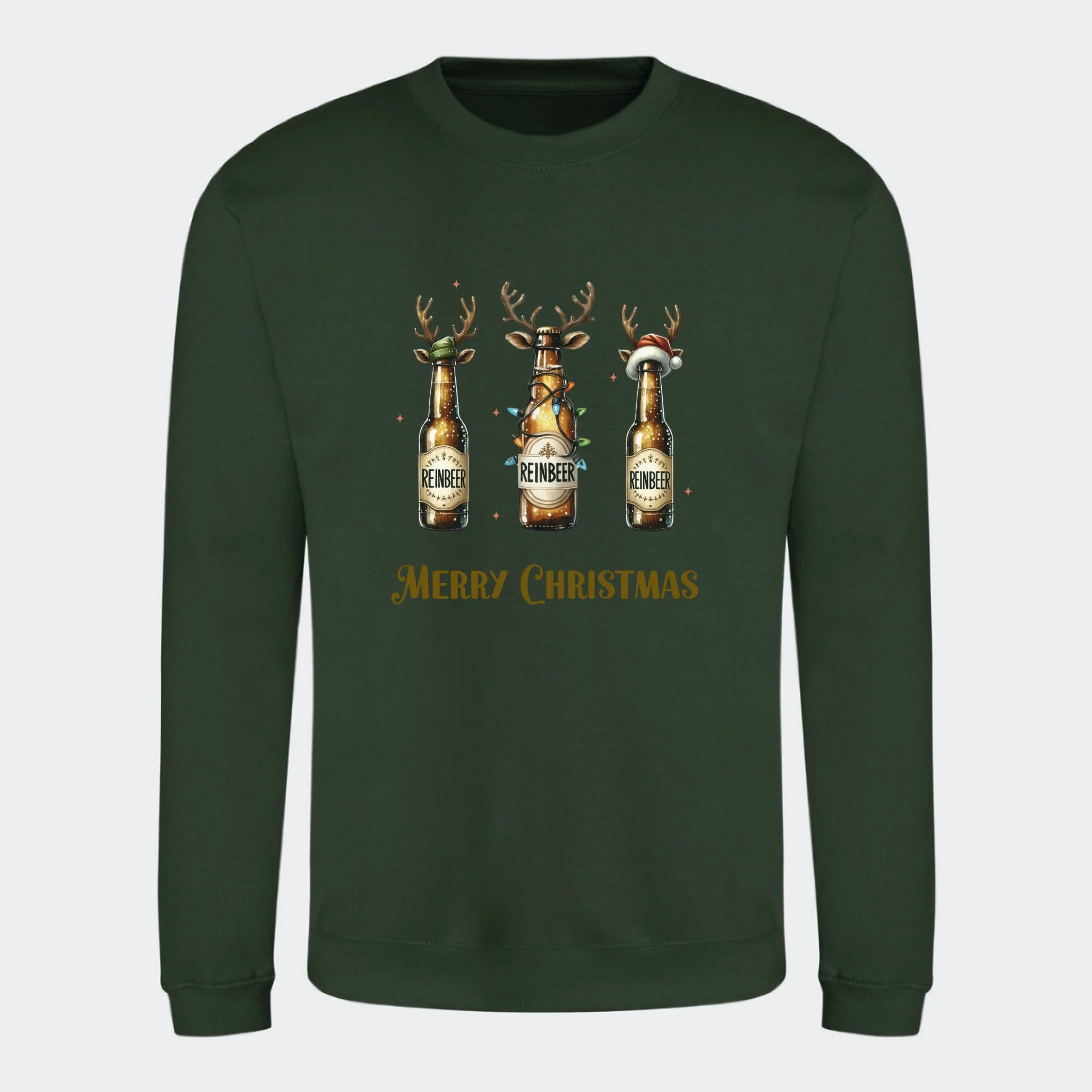 Sweatshirt til voksne – Reinbeer, skovgrøn, set forfra