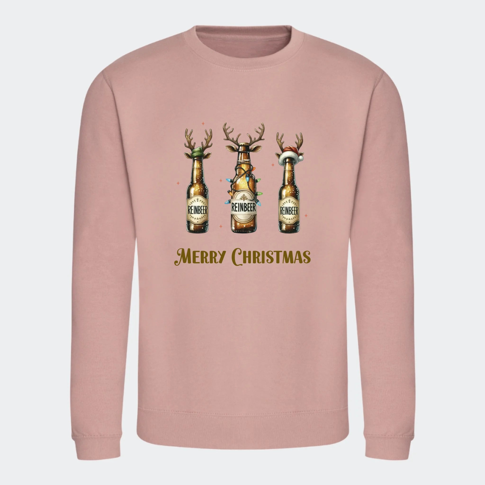 Sweatshirt til voksne – Reinbeer, støvet rosa, set forfra