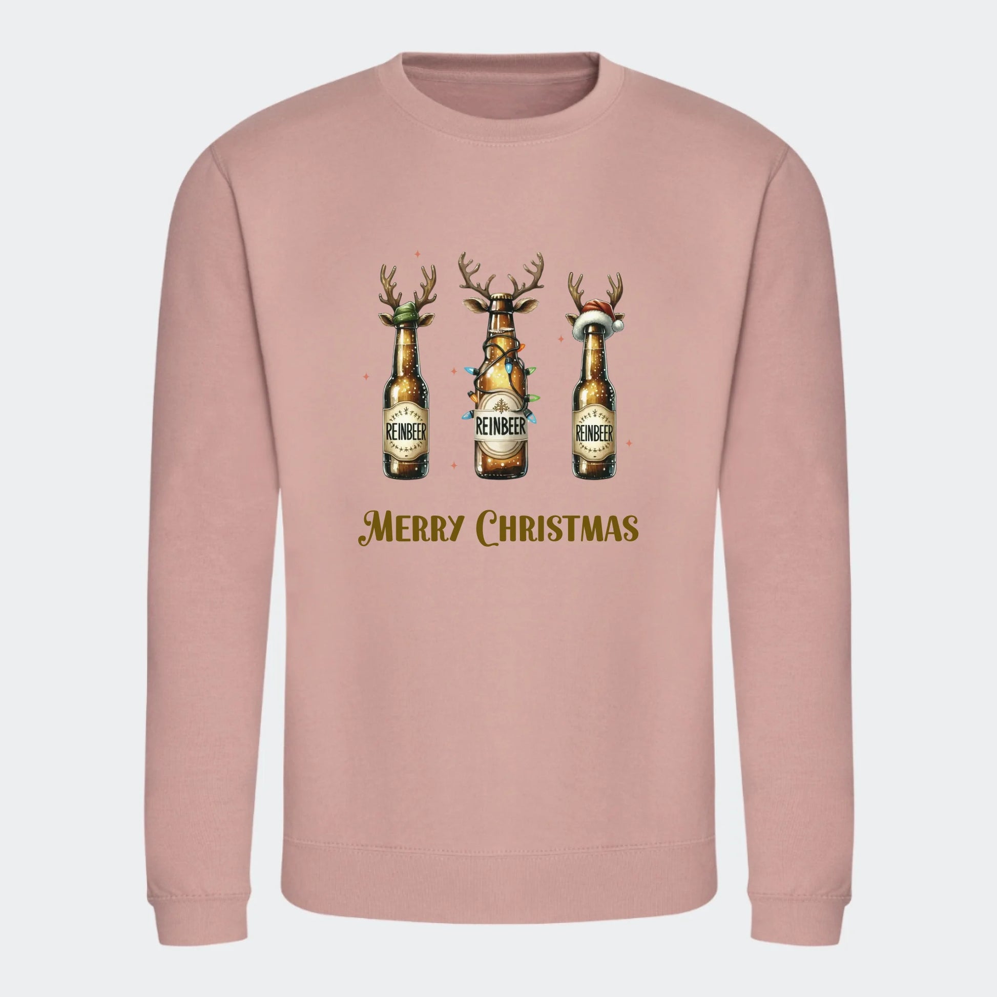 Sweatshirt til voksne - Reinbeer Customizer TeeInBlue Print på front Dusty Pink Small