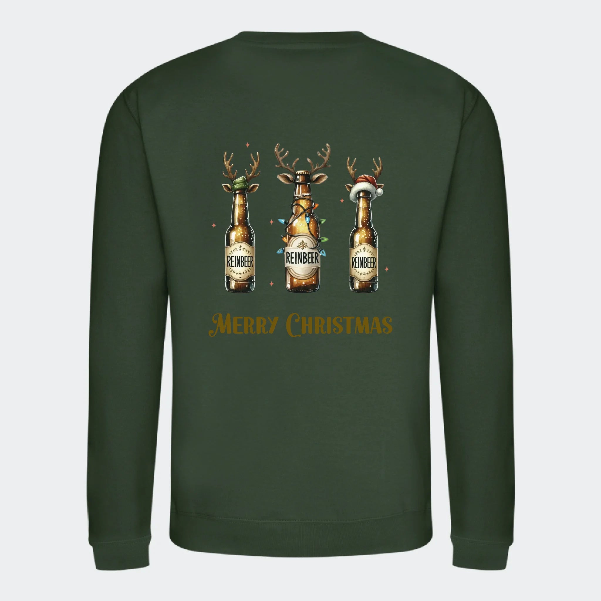 Sweatshirt til voksne – Reinbeer, skovgrøn, set bagfra