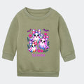 Sweatshirt til små børn - Søde spøgelser og flagermus Customizer TeeInBlue Sweatshirt til børn - flere farver Grøn 6-12M