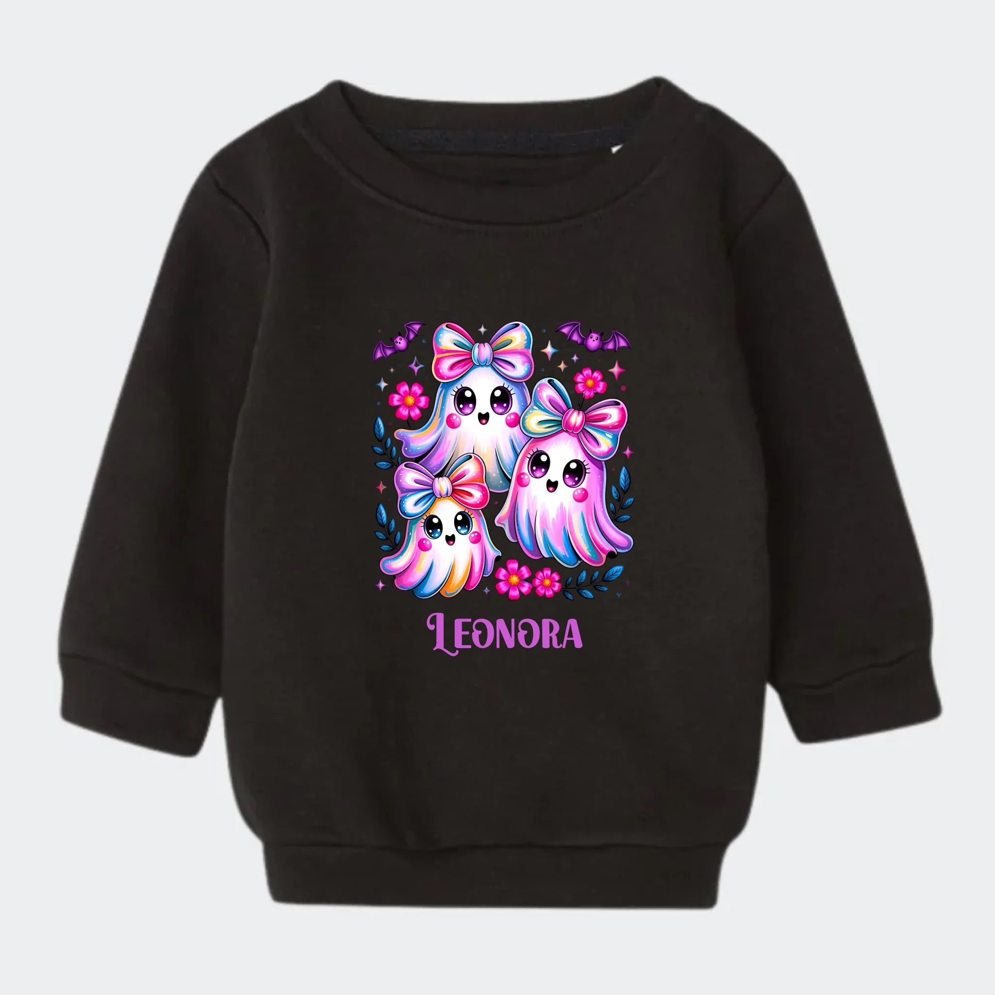 Sweatshirt til små børn – Søde spøgelser og flagermus, sort