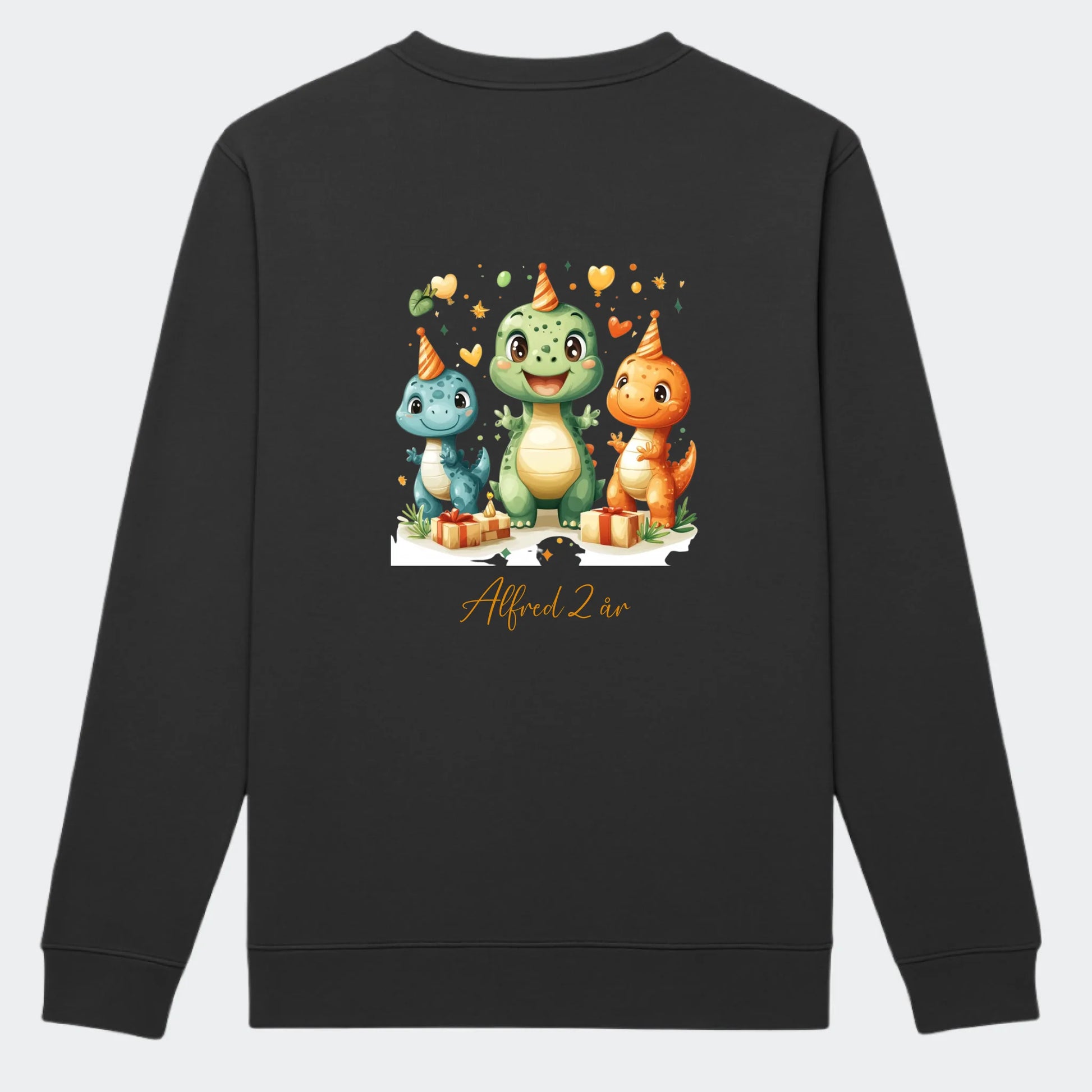 Sweatshirts til junior - Dino med fødselsdagshatte Customizer TeeInBlue