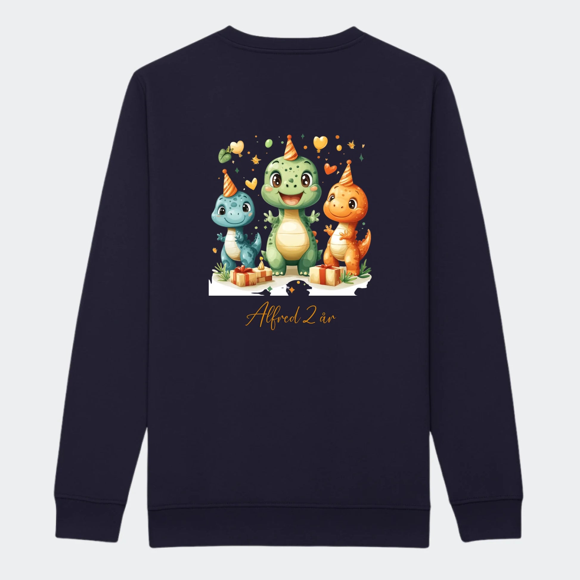 Sweatshirts til junior - Dino med fødselsdagshatte Customizer TeeInBlue