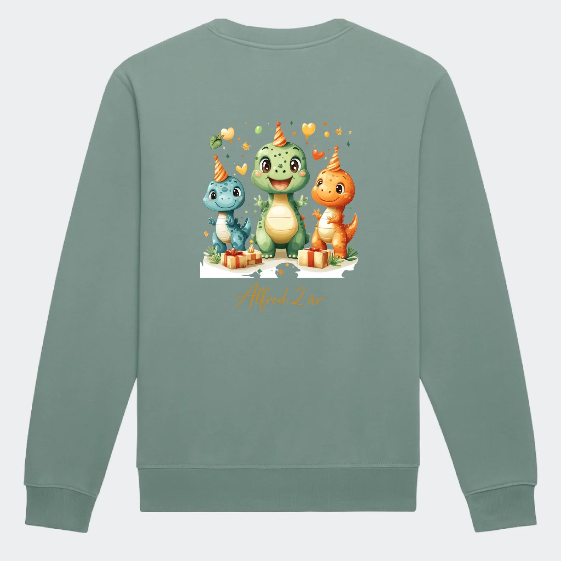 Sweatshirts til junior - Dino med fødselsdagshatte Customizer TeeInBlue