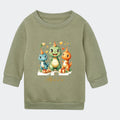 Sweatshirt til små børn - Dino med fødselsdagshatte Customizer TeeInBlue Sweatshirt til børn - flere farver Grøn 6-12M