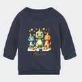 Sweatshirt til små børn - Dino med fødselsdagshatte Customizer TeeInBlue Sweatshirt til børn - flere farver Navy 6-12M