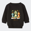 Sweatshirt til små børn - Dino med fødselsdagshatte Customizer TeeInBlue Sweatshirt til børn - flere farver Sort 6-12M