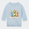 Sweatshirt til små børn - Dino med fødselsdagshatte Customizer TeeInBlue Sweatshirt til børn - flere farver Lyseblå 12-18M