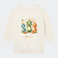 Sweatshirt til små børn - Dino med fødselsdagshatte Customizer TeeInBlue Sweatshirt til børn - flere farver Natural 6-12M