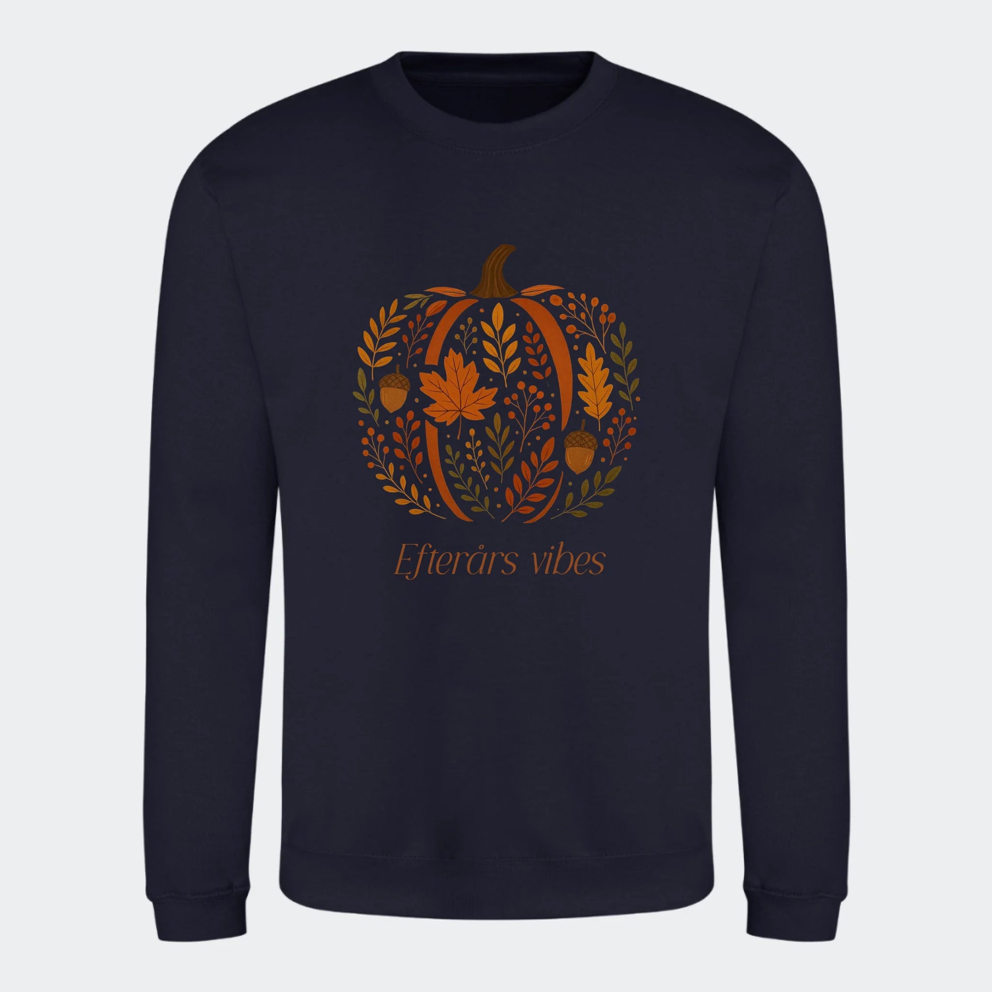 Sweatshirt til voksne - Græskar af blade Customizer TeeInBlue Print på front French Navy Small