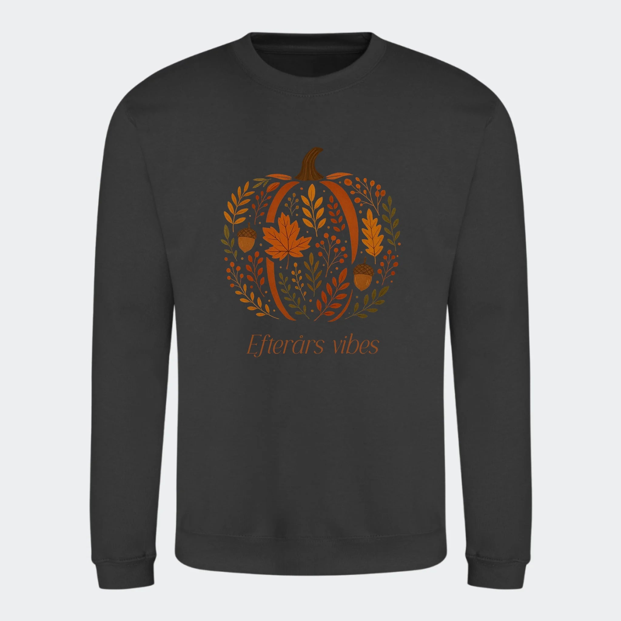 Sweatshirt til voksne – Græskar af blade, stormgrå, set forfra