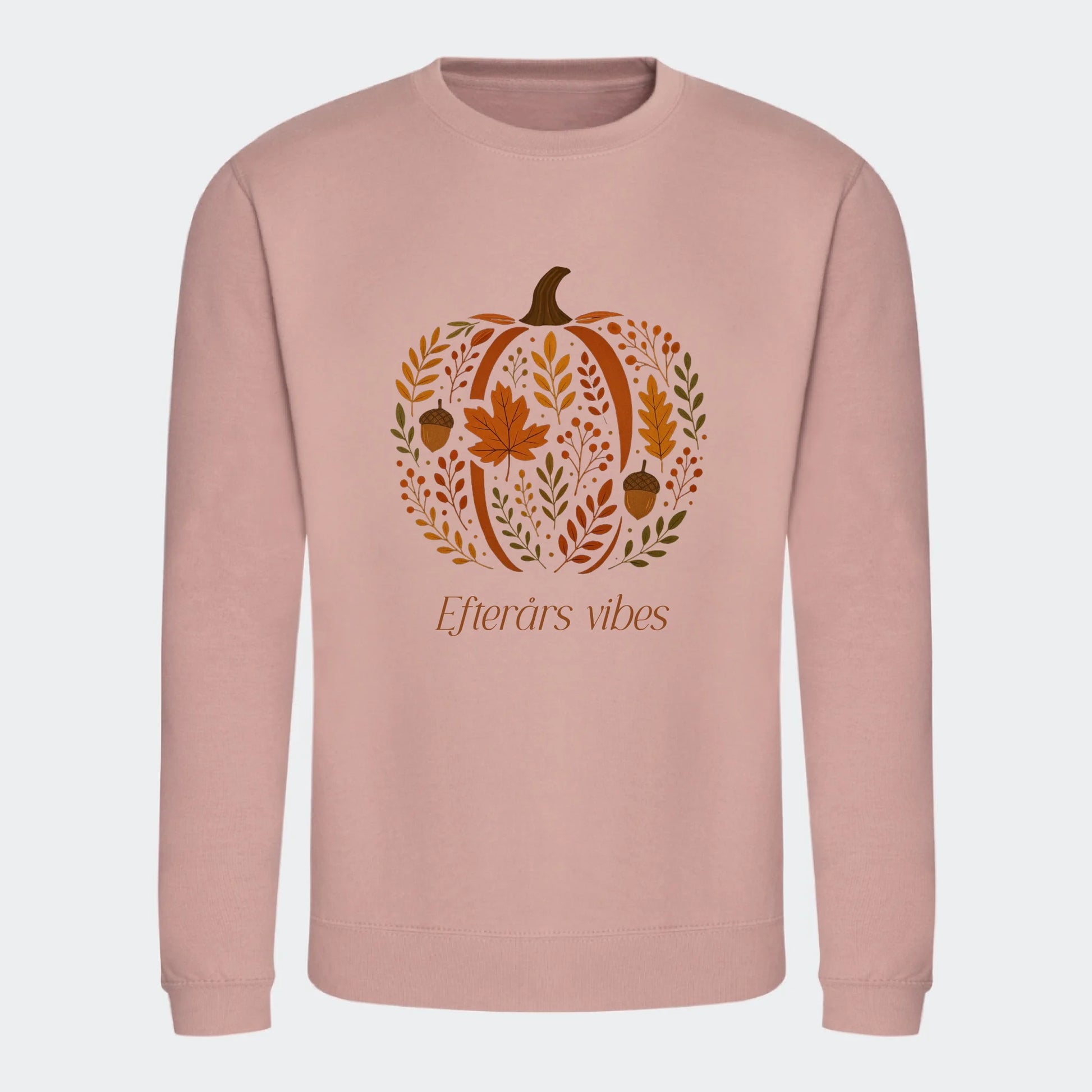 Sweatshirt til voksne - Græskar af blade Customizer TeeInBlue Print på front Dusty Pink Small