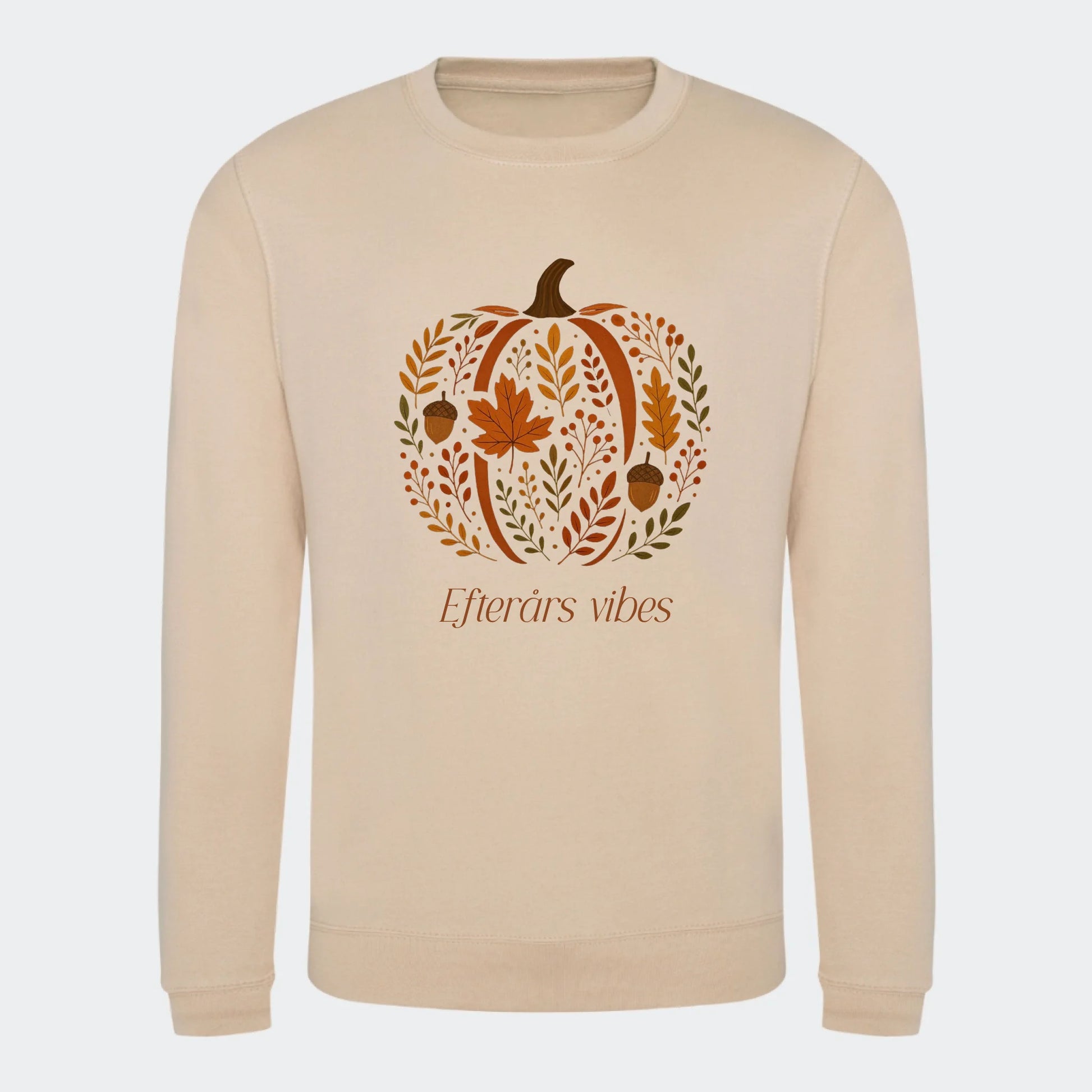 Sweatshirt til voksne - Græskar af blade Customizer TeeInBlue Print på front Nude Small