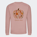 Sweatshirt til voksne - Græskar af blade Customizer TeeInBlue Print på ryggen Dusty Pink Small